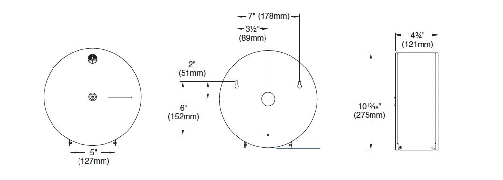 Measurement Diagram for Bradley 5424-000000