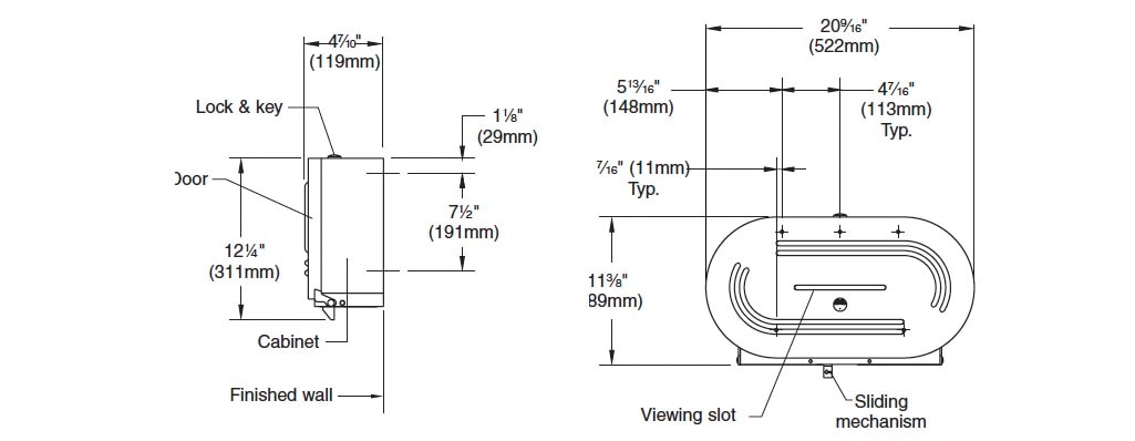 Measurement Diagram for Bradley 5425-000000