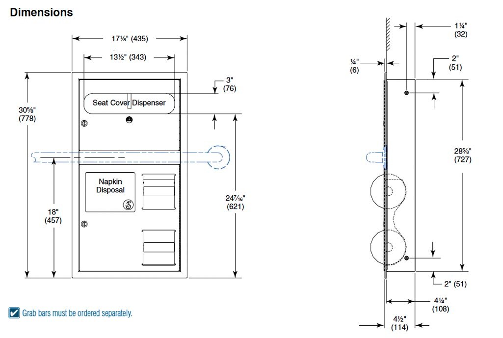 Measurement Diagram for Bradley 5912-000000