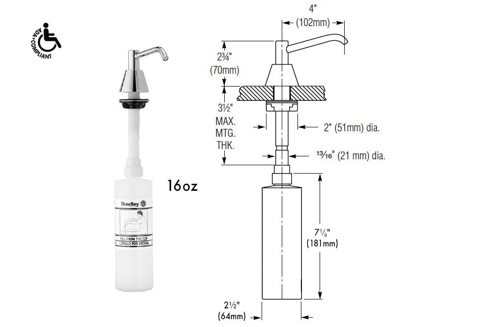 Measurement Diagram for Bradley 6324-000000