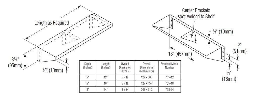 Measurement Diagram for Bradley 755-012000