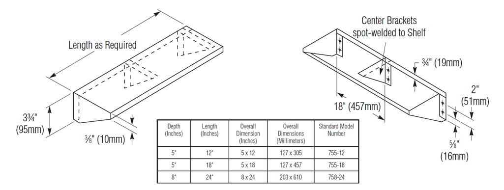 Measurement Diagram for Bradley 755-018000