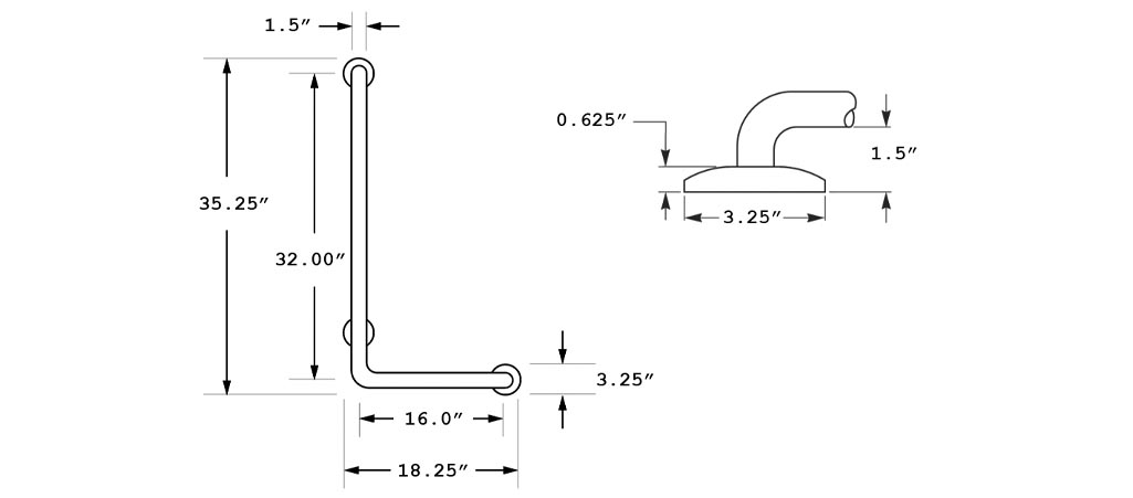 Measurement Diagram for Bradley 8120-005000
