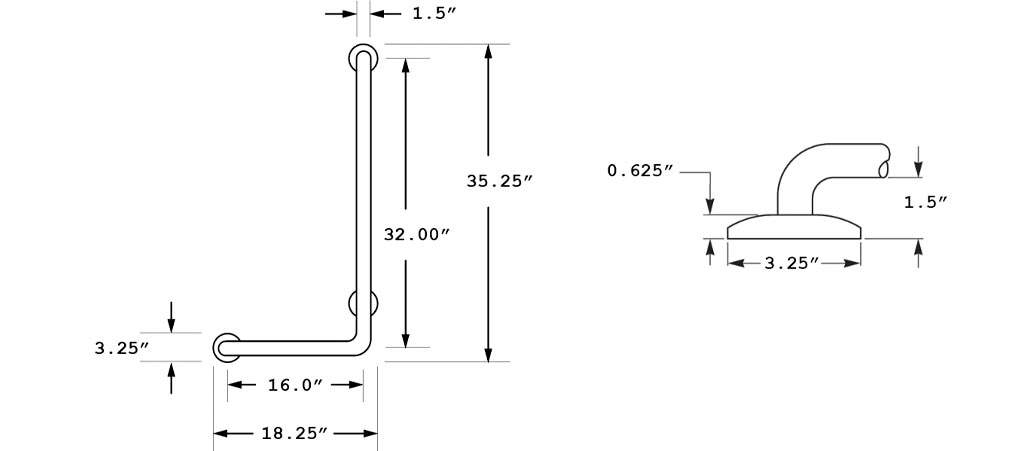 Measurement Diagram for Bradley 8120-006000