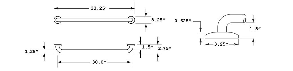 Measurement Diagram for Bradley 8322-001300