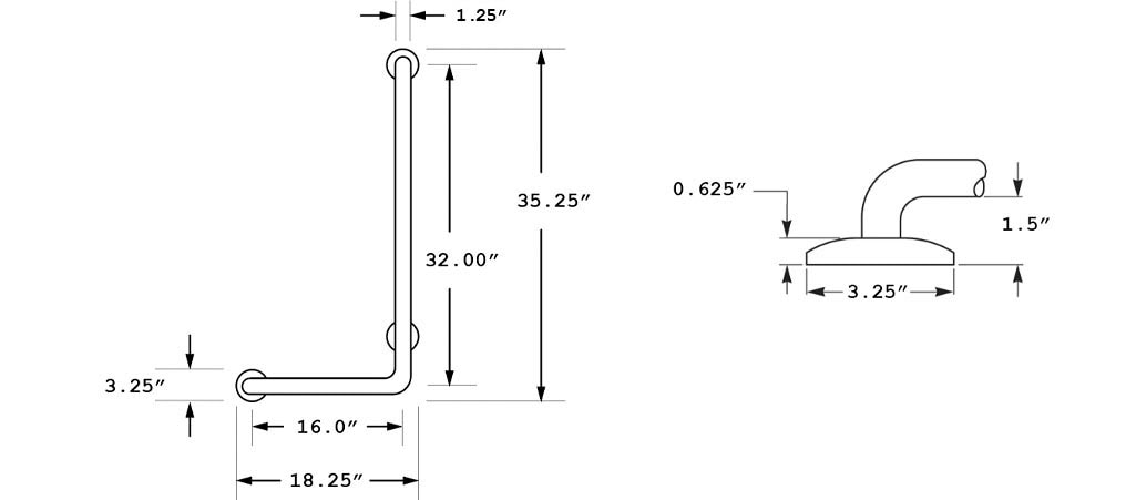 Measurement Diagram for Bradley 8322-006000