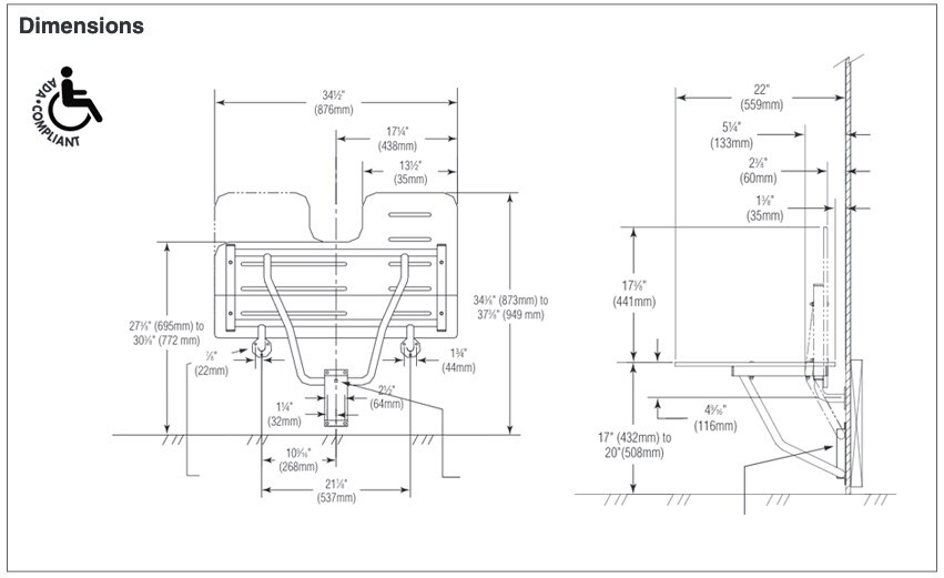 Measurement Diagram for Bradley 9569-000000