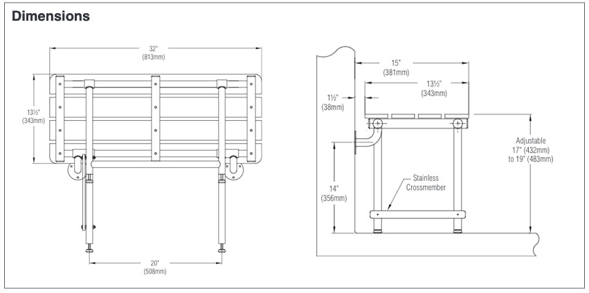 Measurement Diagram for Bradley 958-000000