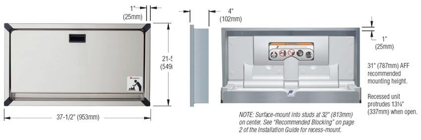 Measurement Diagram for Bradley 962-000000