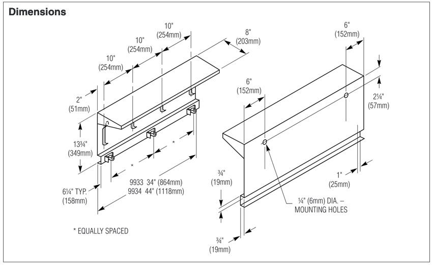 Measurement Diagram for Bradley 9933-000000