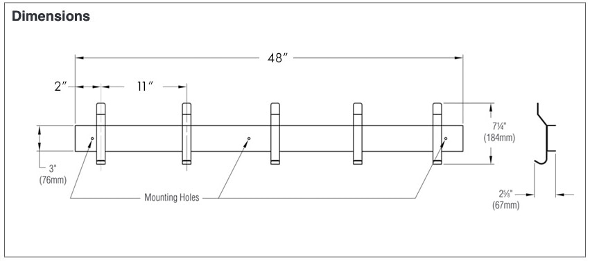 Measurement Diagram for Bradley 9945-000000