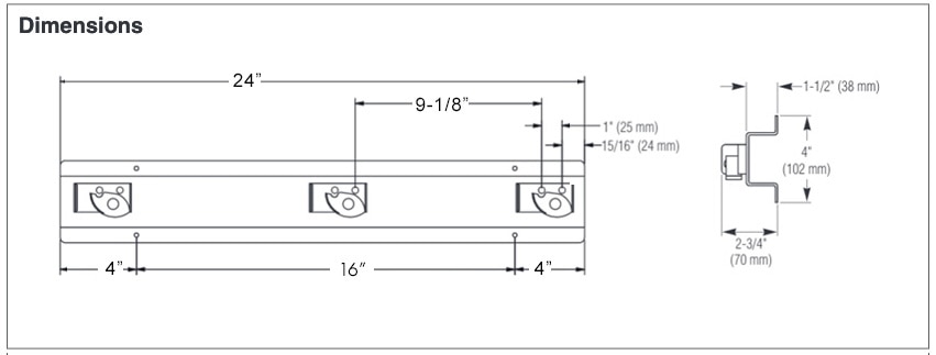 Measurement Diagram for Bradley 9953-000000