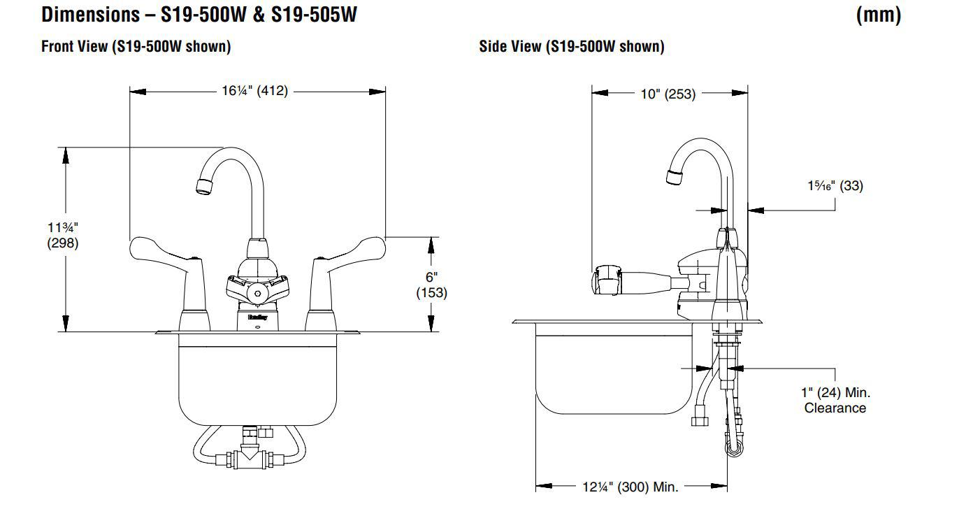 Measurements for S19-500W