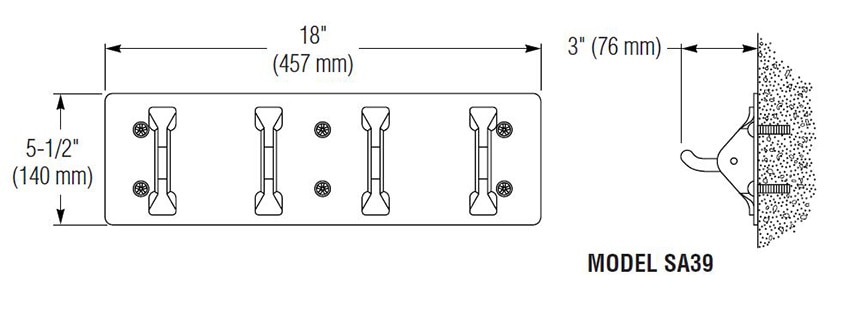 Bradley SA39 Measurements Diagram