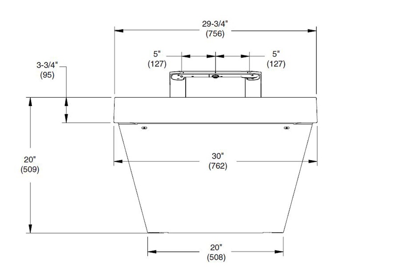 Measurements for Bradley Verge® with WashBar Technology 1 Person