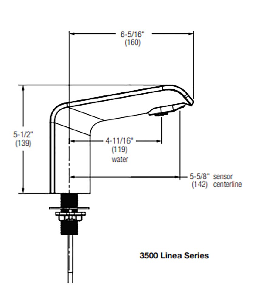 Measurements for Bradley Verge Linea Series Faucet