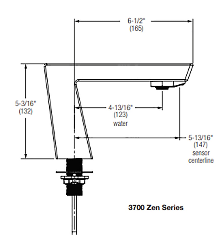 Measurements for Bradley Verge Zen Series Faucet