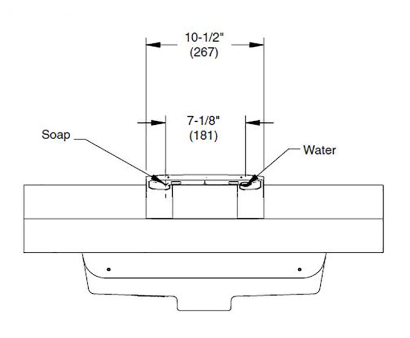 Measurements for Bradley WashBar® Duo