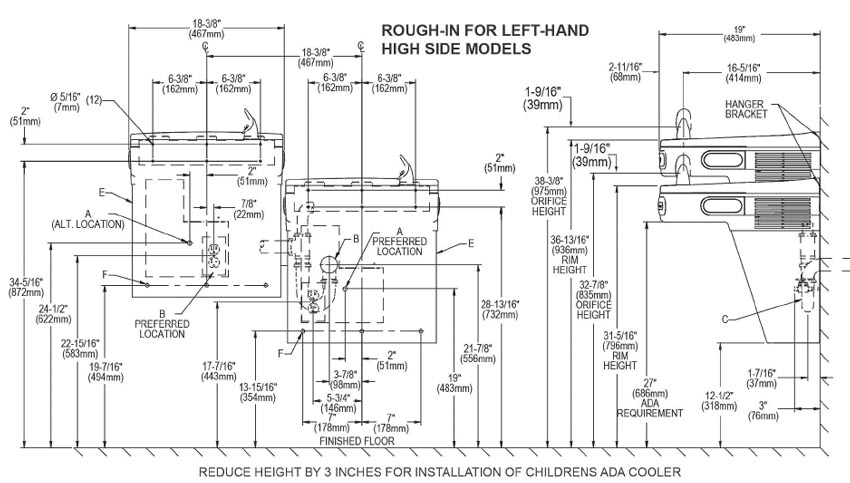 Elkay EZOSTL8SC Measurements Diagram