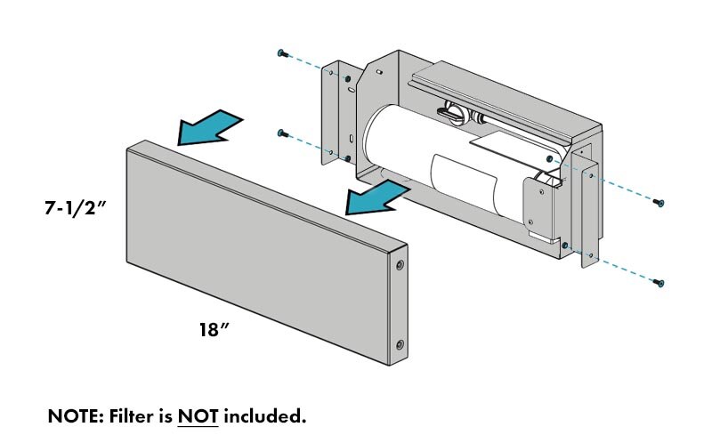 Dimensions Diagram for EFBLIVSC Stainless Steel Filter Drawer