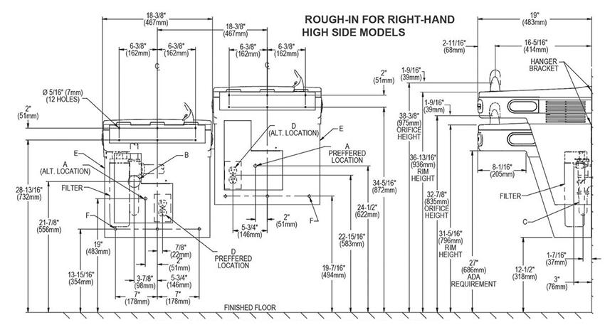 Elkay LZOOSTL8LC Measurement Diagram