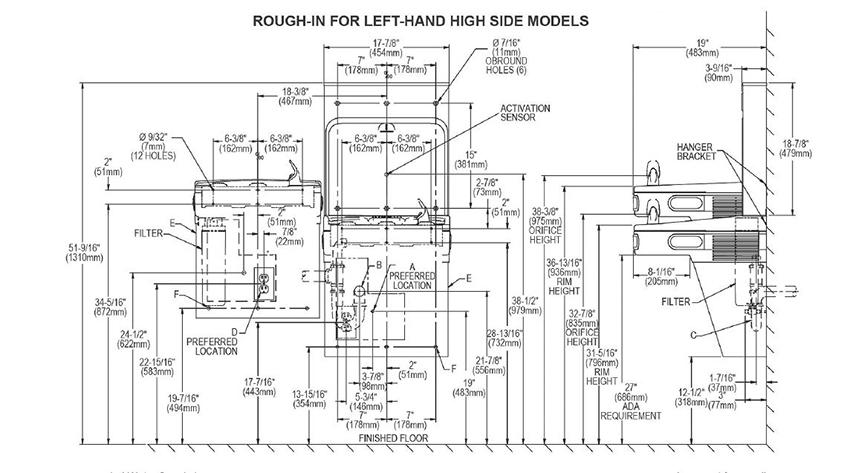 Elkay LZOTL8WSSK Measurement Diagram