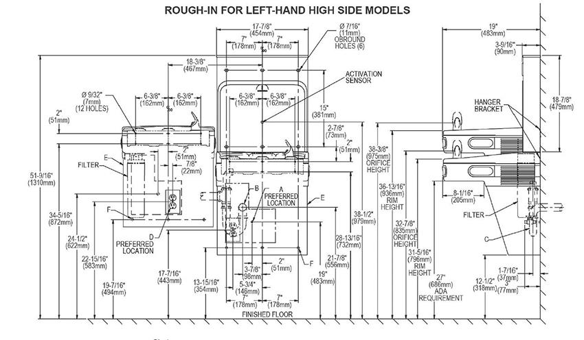 Elkay LZSTL8WSCX2-LZWSR-SS Measurement Diagram