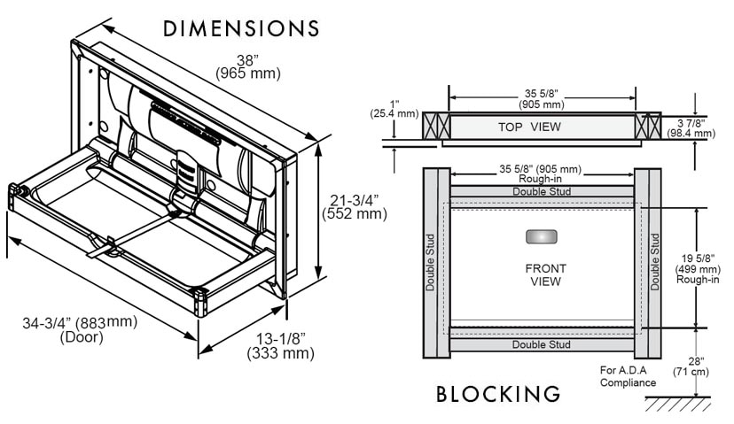 Foundations 100SSC-R Measurement Diagram