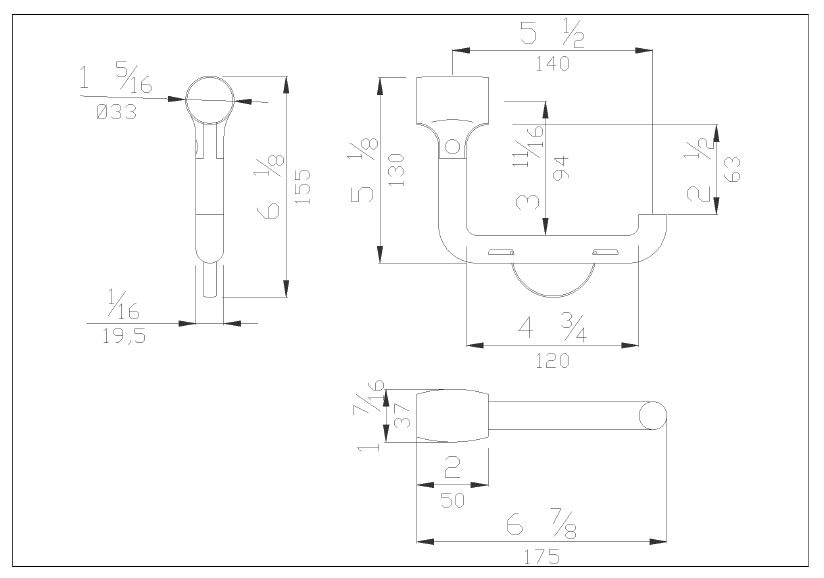 Measurements for F17AGN03W1 Removable Toilet Paper Holder