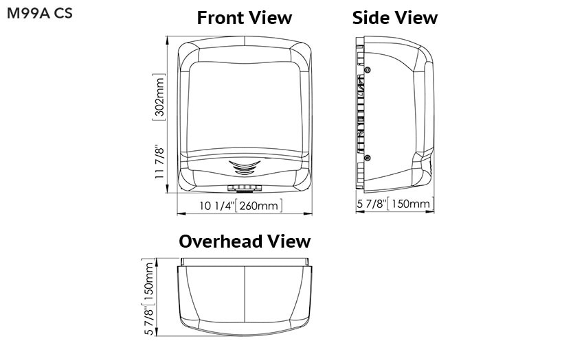 Saniflow M99ACS Measurements Diagram