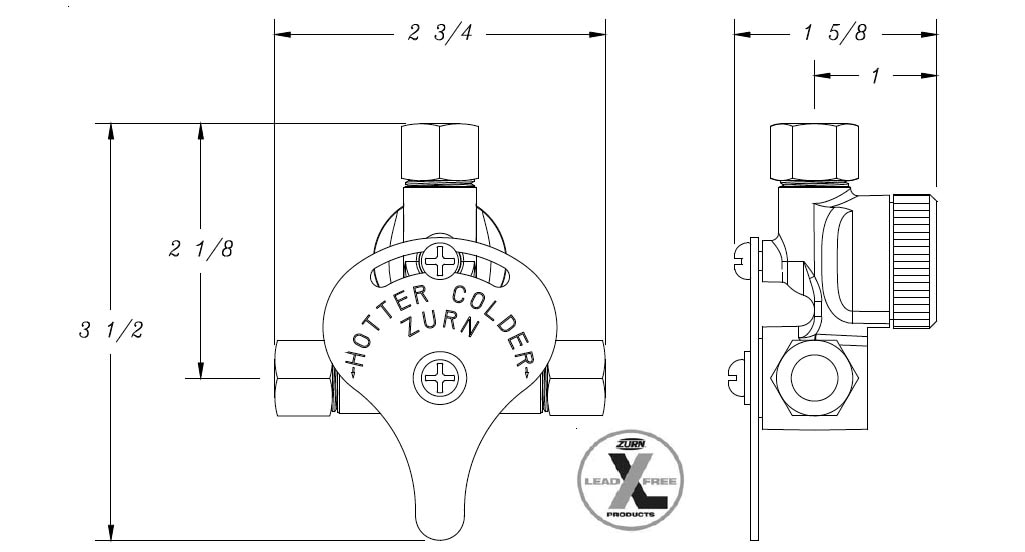 The Zurn :6900-MV-XL is 2-3/4