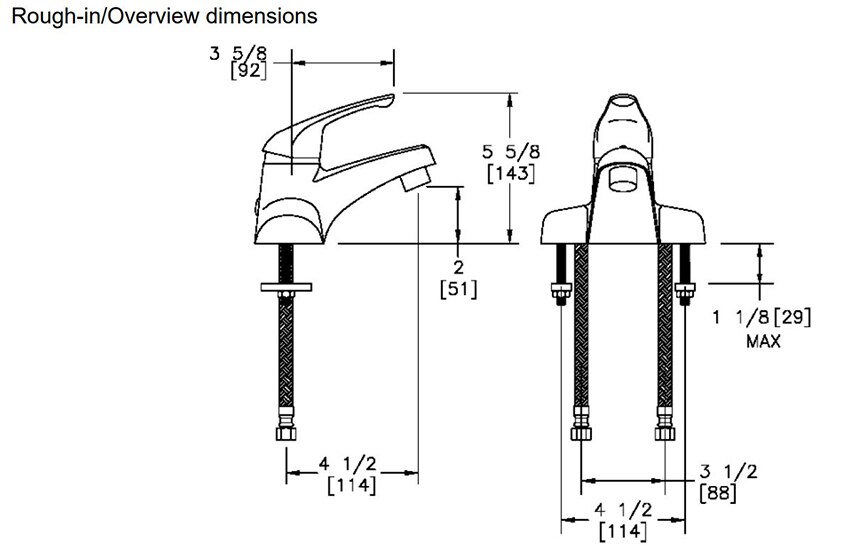 Dimensions for Zurn Z7440-XL