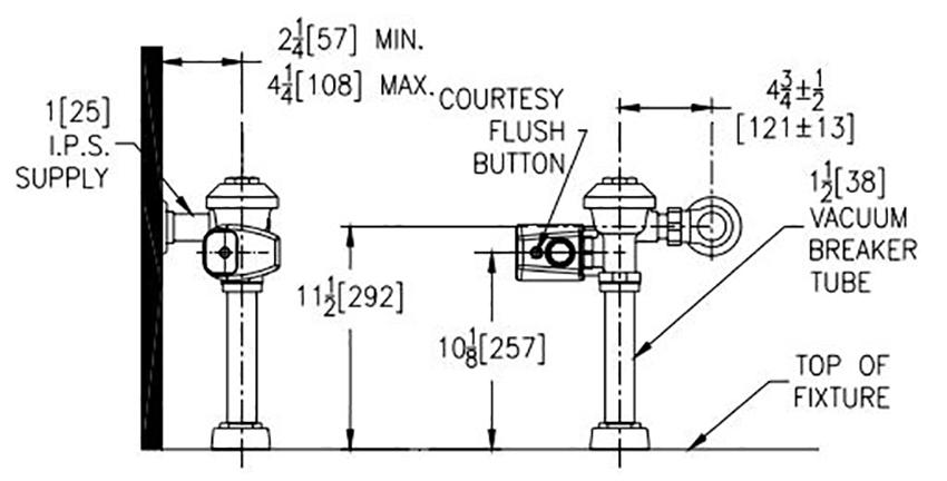 Zurn ZER6000AV-WS1-CPM Measurement Diagram