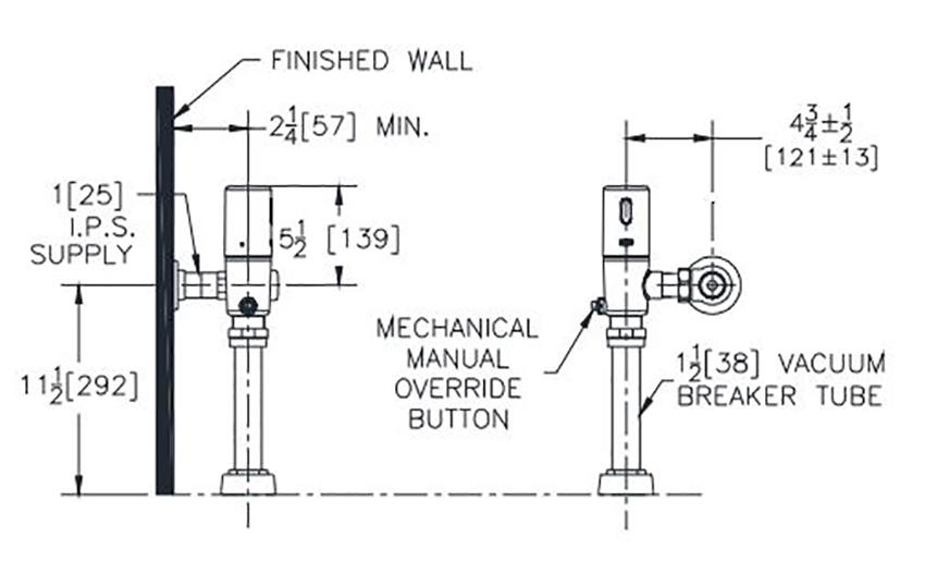 Zurn ZTR6200EV-LL Measurement Diagram