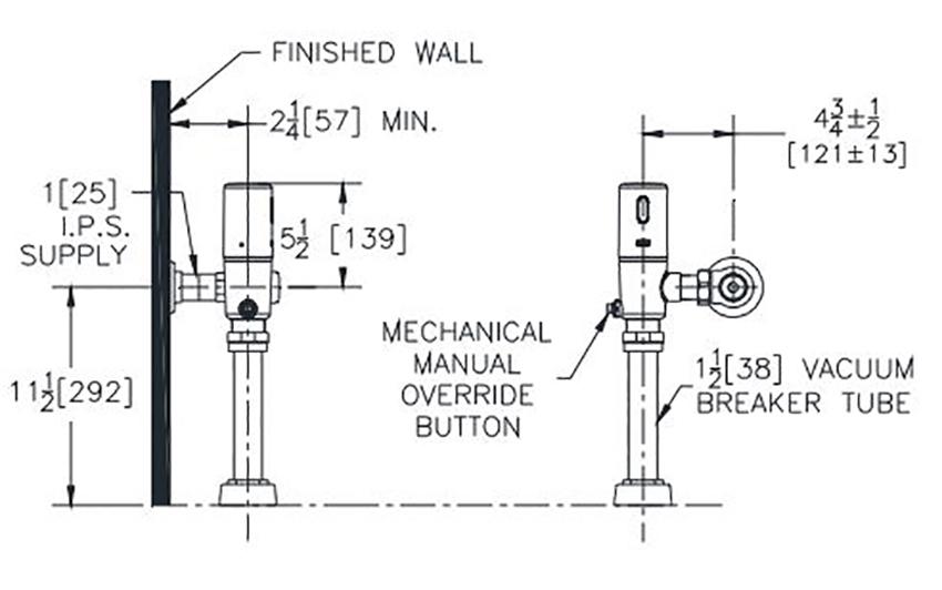 Zurn ZTR6200EV Measurement Diagram