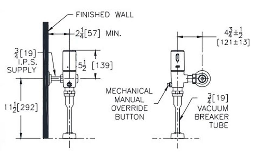 Zurn ZTR6203-ULF Measurement Diagram