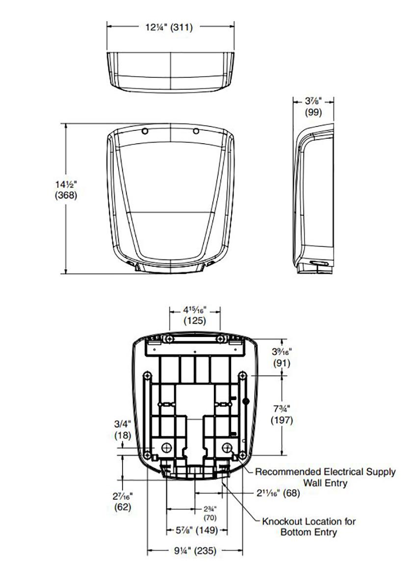 Bradley Aerix+ Measurement Diagram