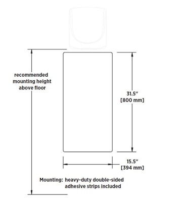 World Dryer 37-10457K Measurement Diagram