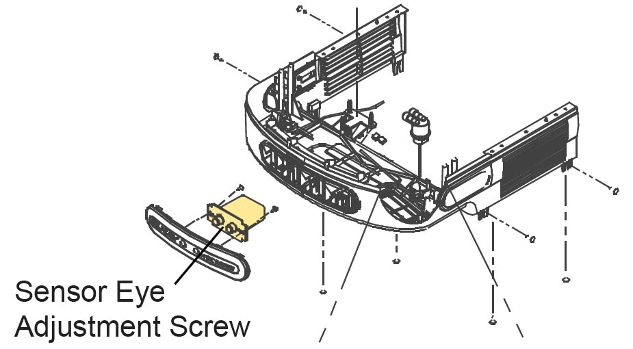 Where to adjust the Elkay 36028C pushbar sensor.