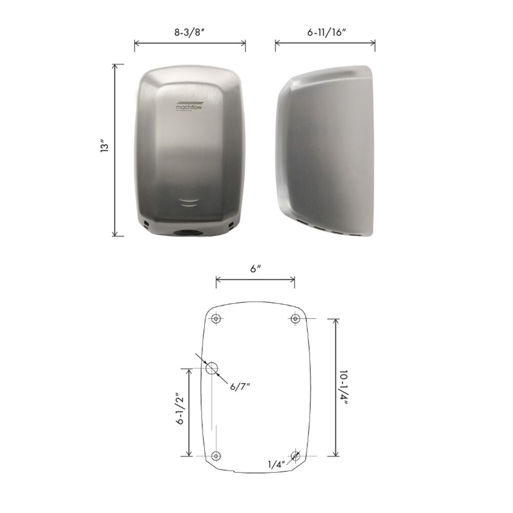 Saniflow M09ACS Measurements Diagram